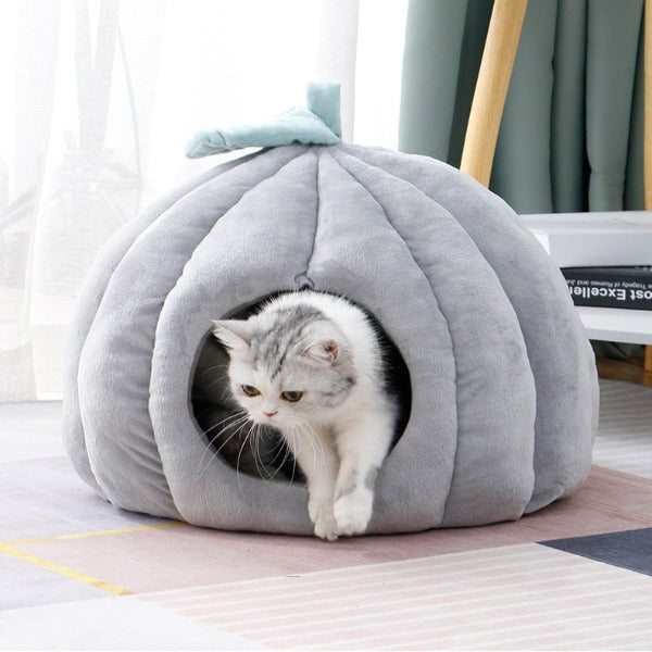 plush cat bed